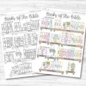 Books of the Bible BOOK SHELF tracker Dashboard Sticker - Sorted by GENRE (F007_5)