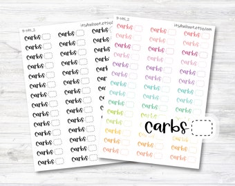 Carbs Stickers, Carbs Script Planner Stickers (B195_2)