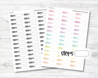 Steps Stickers, Steps Script Planner Stickers, Step Tracking Stickers (B205)