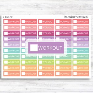 Workout Check Off Tracker Stickers - Small Labels (B023_10)