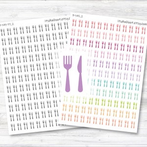 Fork & Knife Meal Planner Stickers (B145_2)