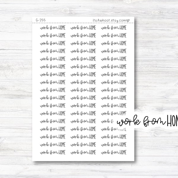 WORK FROM HOME Stickers, Work from Home Script Planner Stickers, Work from Home Mixed Script Stickers (G255)