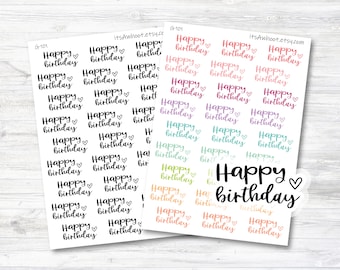 Happy Birthday Planner Stickers, Birthday Stickers (G101)
