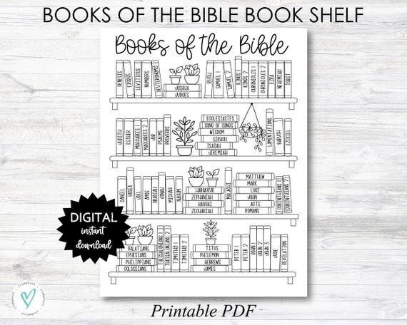 Books of the CATHOLIC Bible Book Shelf tracker, Bible Books Coloring Page - CATHOLIC Version - PRINTABLE (N055_2)