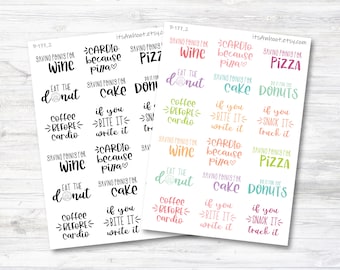 Foodie Wellness Motivation Script Stickers (B177_2)
