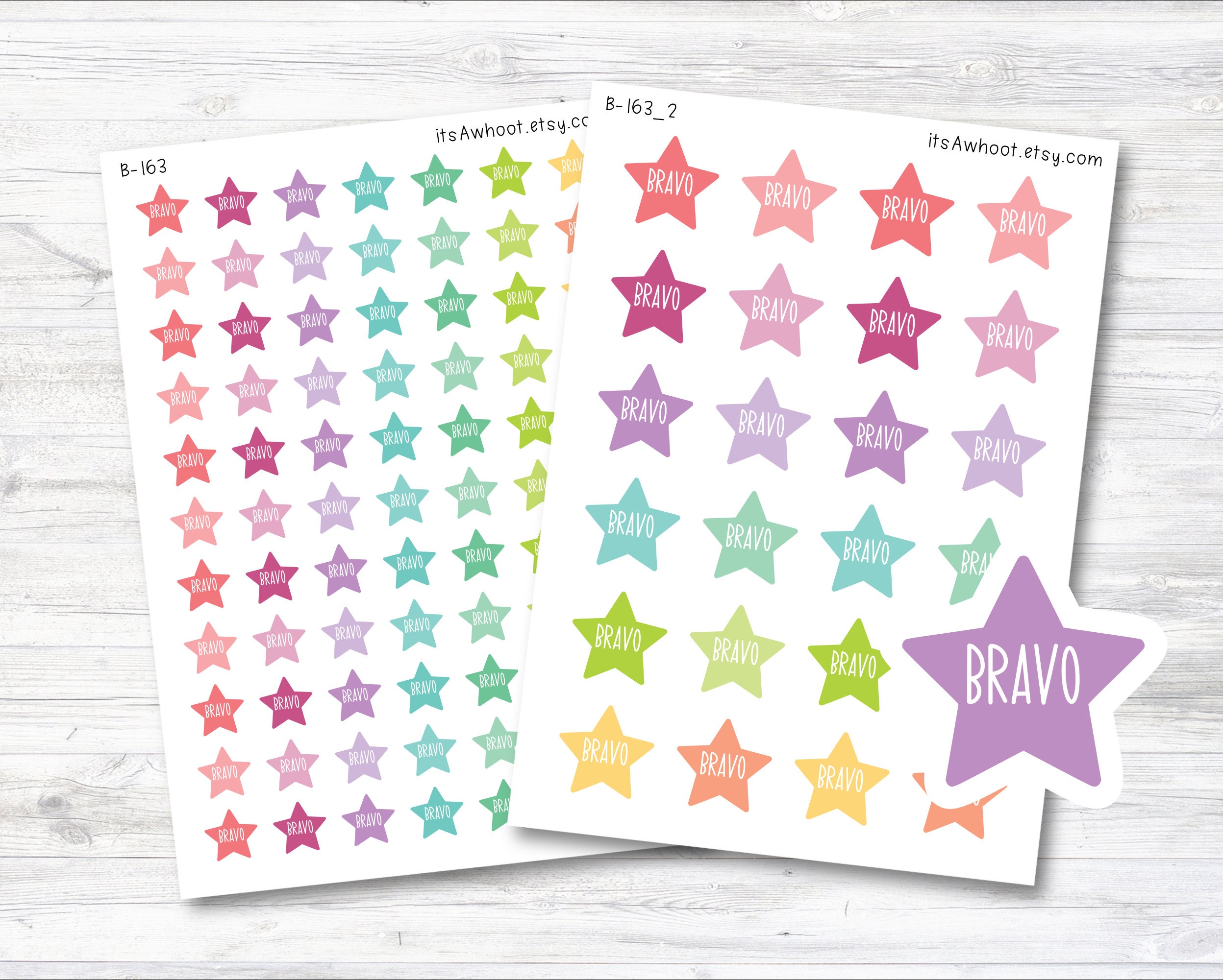 Bravo Star Planner Stickers - Rainbow - .5