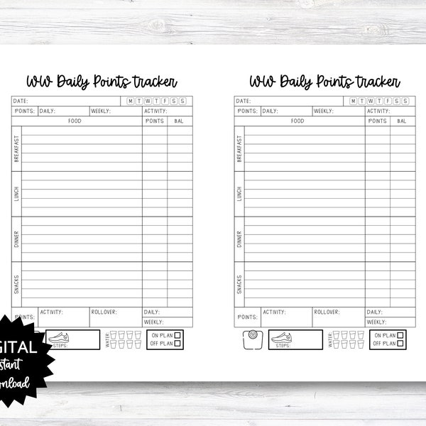 Weight Watchers Printable Etsy