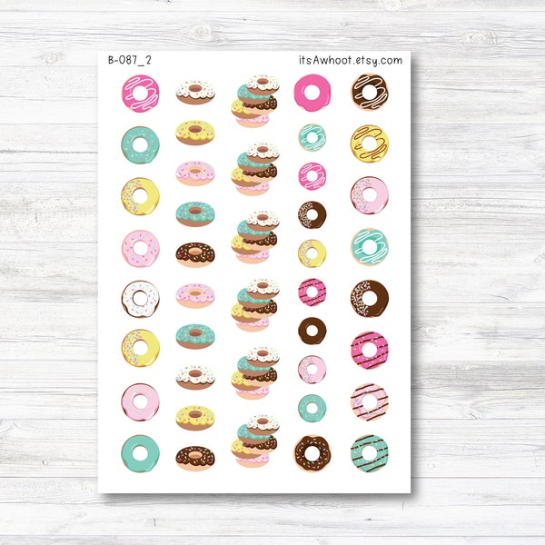 Donut Stickers, Donut Icon Planner Stickers (B087_2)