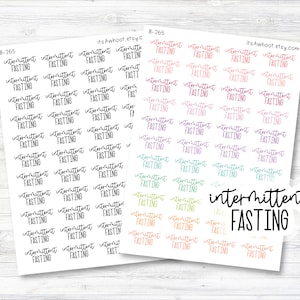 Intermittent Fasting Mixed Script Stickers, Intermittent Fasting Mixed Script Planner Stickers (B265)