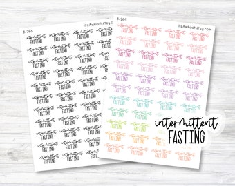 Intermittent Fasting Mixed Script Stickers, Intermittent Fasting Mixed Script Planner Stickers (B265)
