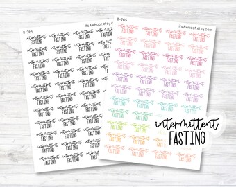 Intermittent Fasting Mixed Script Stickers, Intermittent Fasting Mixed Script Planner Stickers (B265)