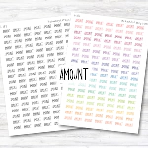 AMOUNT Script Planner Stickers (G183)