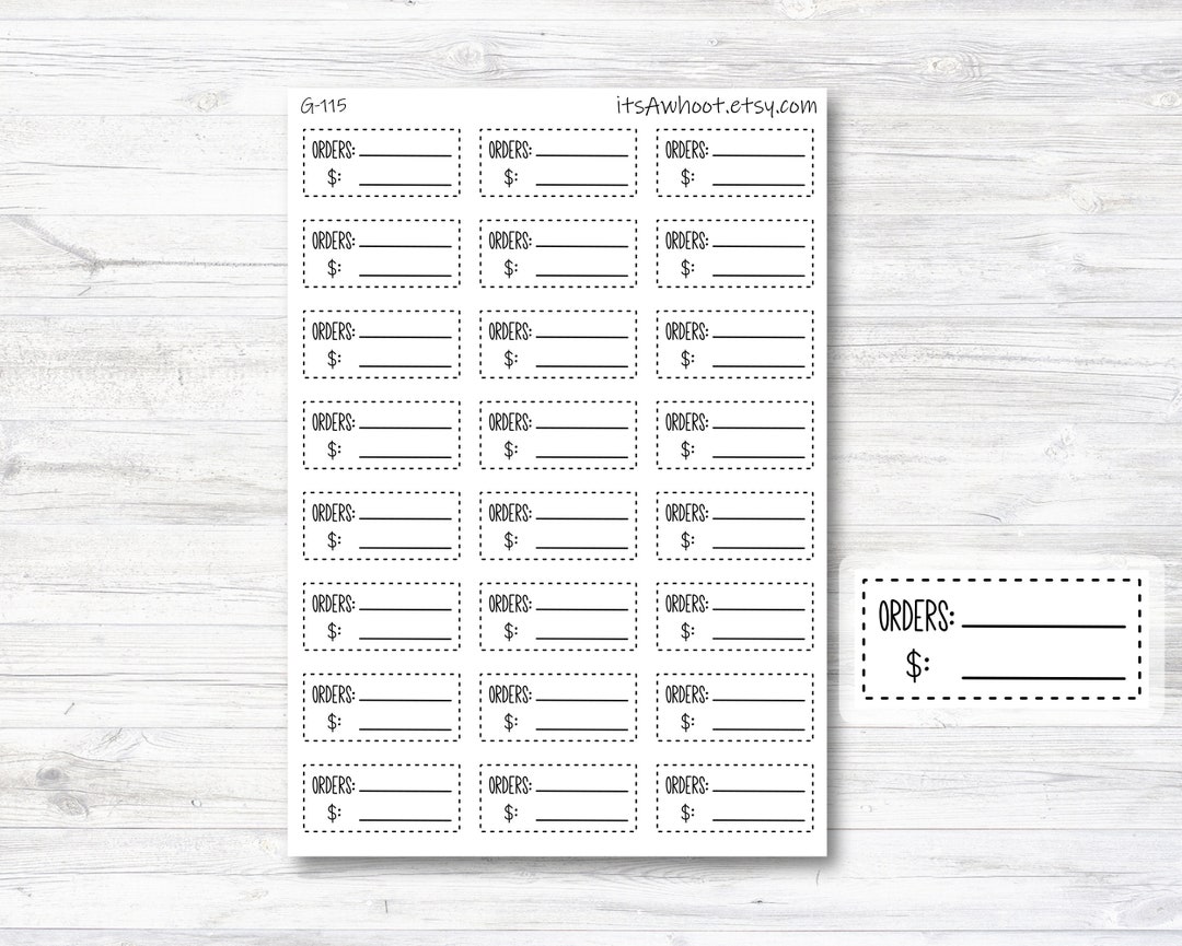 Order Tracking Labels Order Tracking Stickers - Dash Box - Set of 24 (G115) - Etsy
