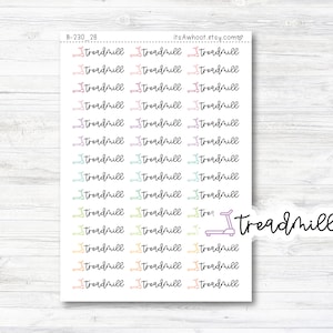 Treadmill Script Stickers, Treadmill Planner Stickers, Treadmill with Icon Stickers (B230_28)