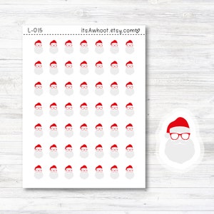 Santa Stickers - SMALL DECO SHEET .5&quot; Stickers (L015)