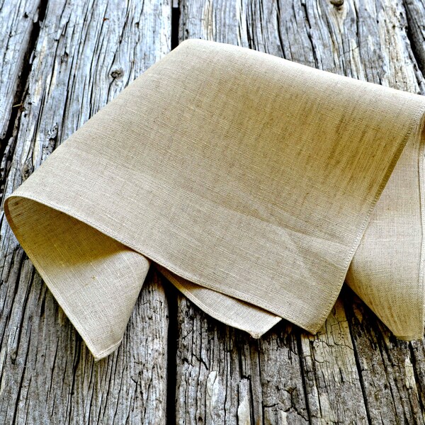 Oatmeal Linen Handkerchief, Irish Linen Handkerchief, Unbleached Pocket Square, Formal Pocket Square, Linen Pocket Square Linen Hankerchief,