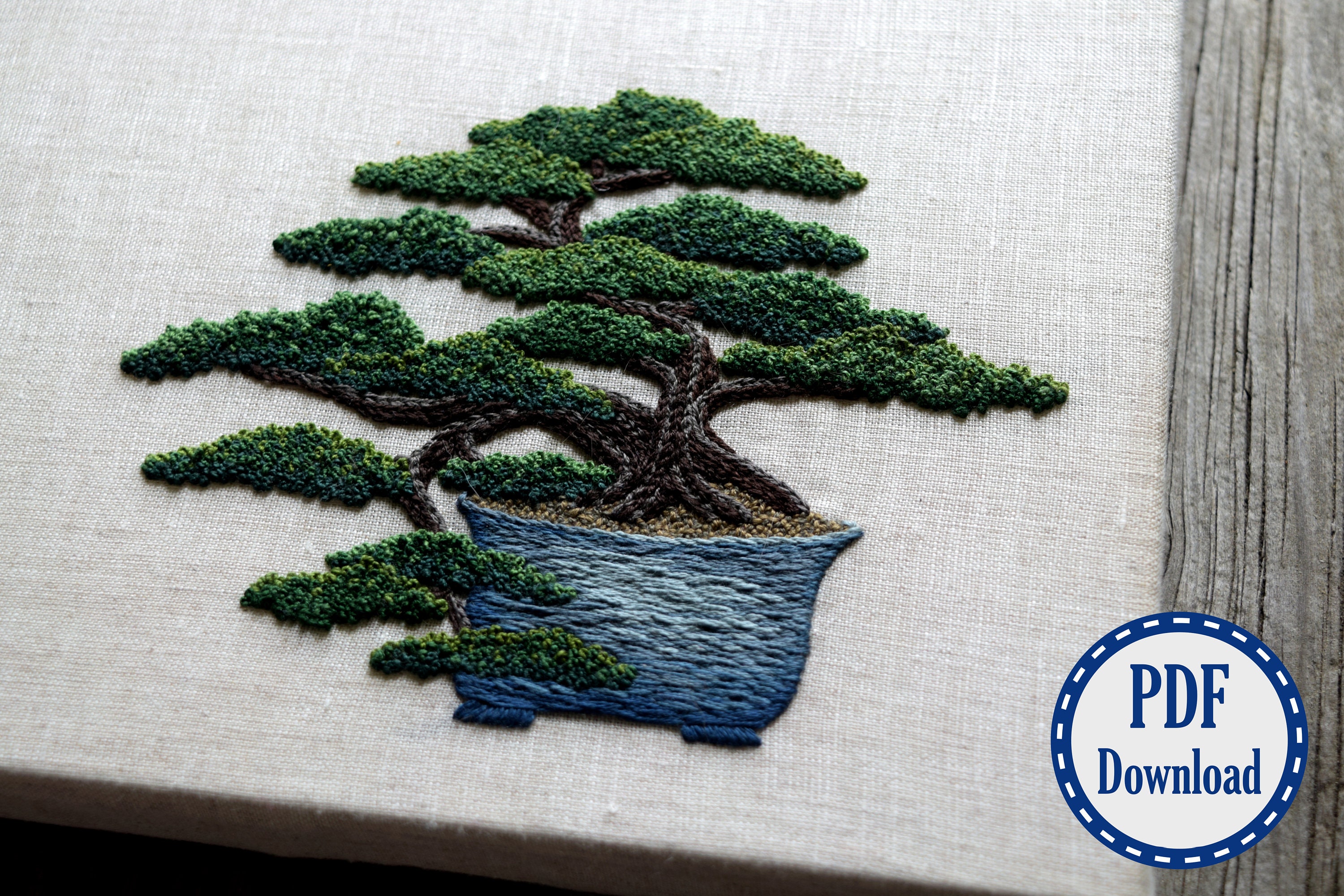 Juniper Bonsai Hand Embroidery Pattern Tutorial - PDF Download - Etsy