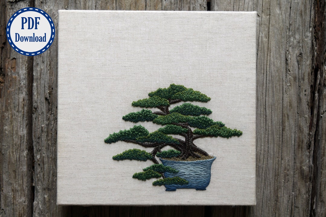 Juniper Bonsai Hand Embroidery Pattern Tutorial - PDF Download - Etsy