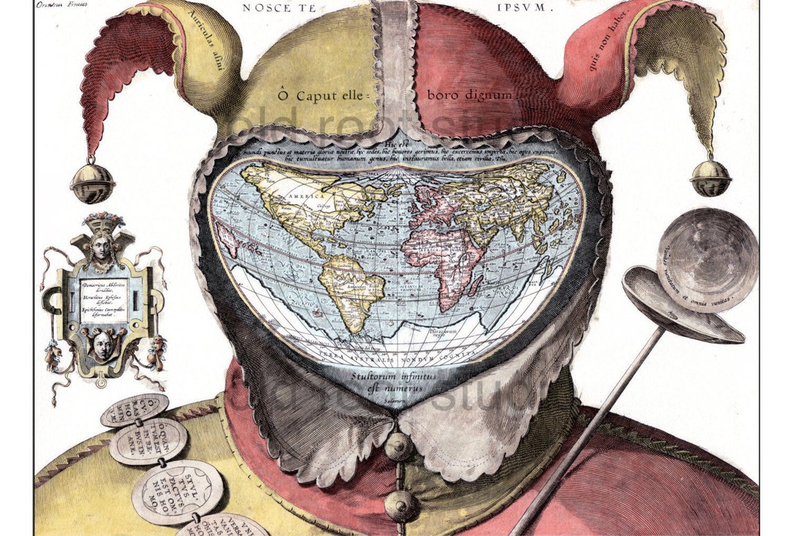 Hand Painted 'fool's Cap' Map of the World, Circa 1590 / Antique Map of ...