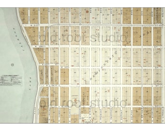 Hand Painted Map of Minneapolis, 1903 / Lake Calhoun / Carag / Ecco / Lyndale / Minneapolis Lakes / Harriet / Vintage Map Art