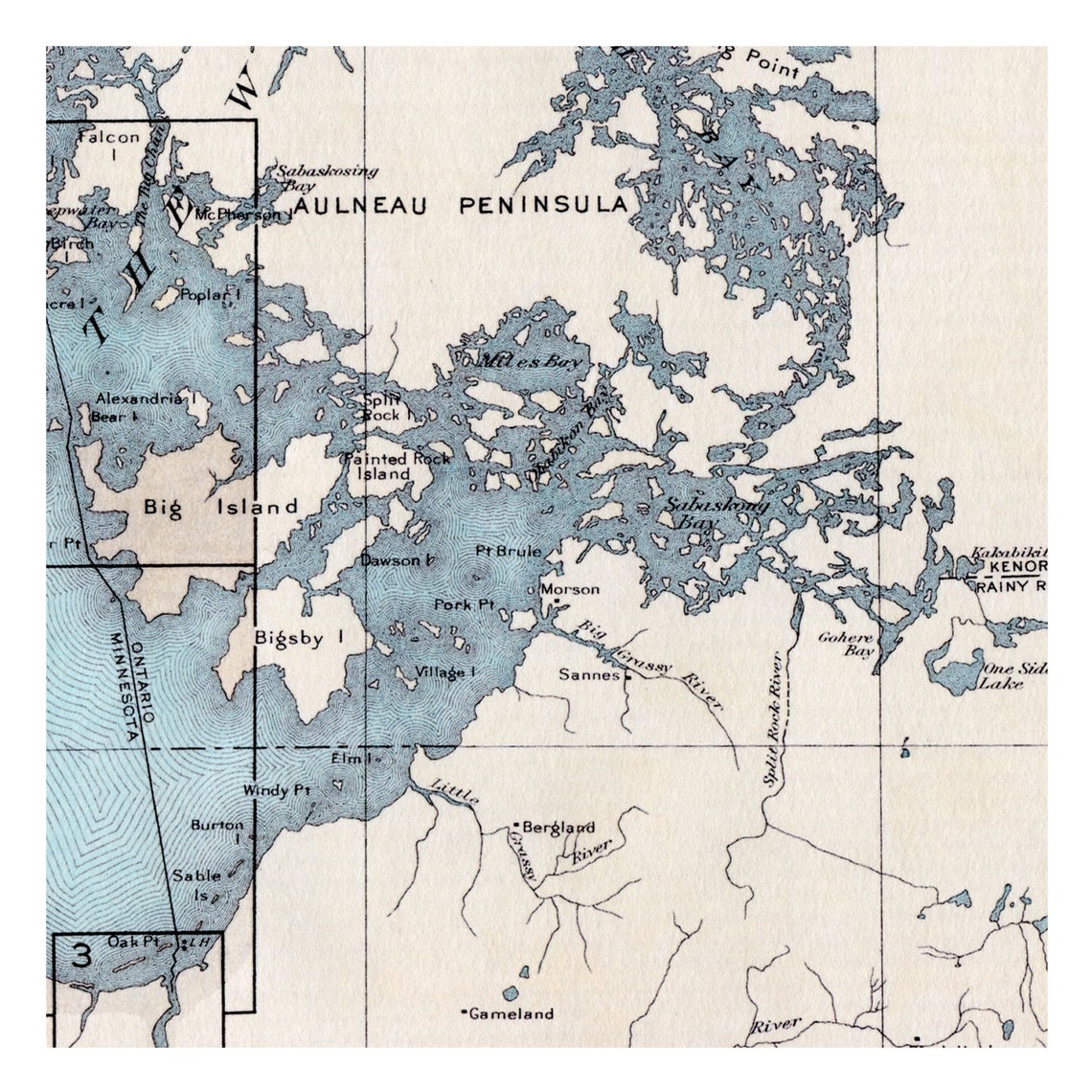 Hand Painted Map of Lake of the Woods Boundary Waters - Etsy Canada