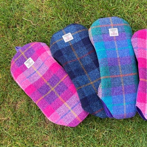 L Golfing Harris Tweed® Driver Head Cover with optional leatherette | Large Scottish Tweed Golf Wood Protector | Plaid Golfers Club Gift