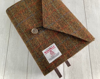 Harris Tweed® Bible Cover: Scottish Tartan Plaid, Button Flap