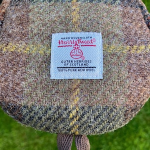 A Single Brown & Green Harris Tweed® Golf Head Cover | Scottish Tweed Golf Driver Cover | Tweed Golf Fairway Wood Club | Plaid Golfers Gift