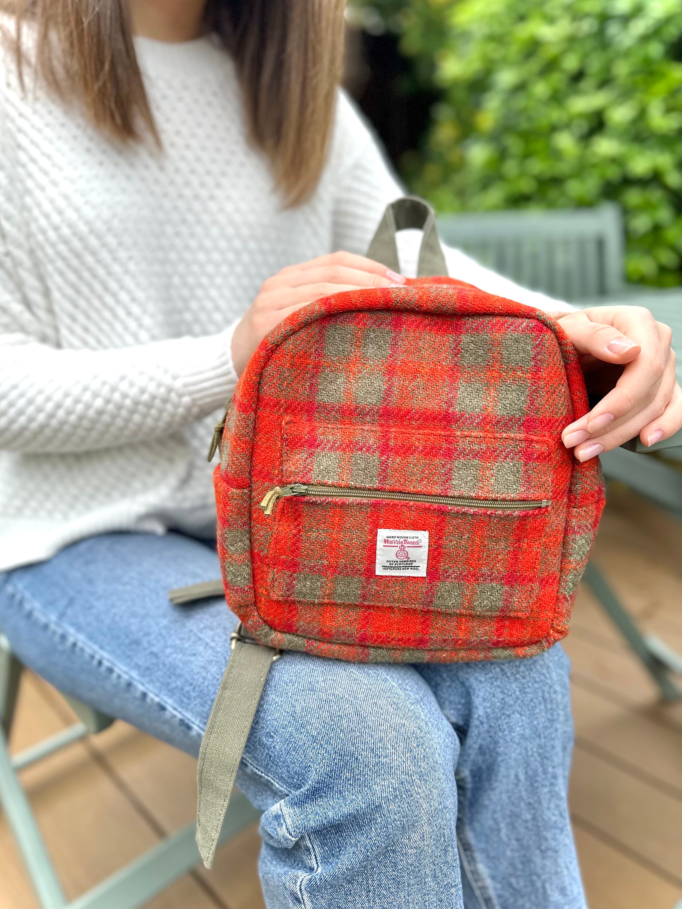 Harris Tweed Multicolor Plaid Women\'s Backpack Harris Tweed Mini Backpack | Scotland House, Ltd main image 2
