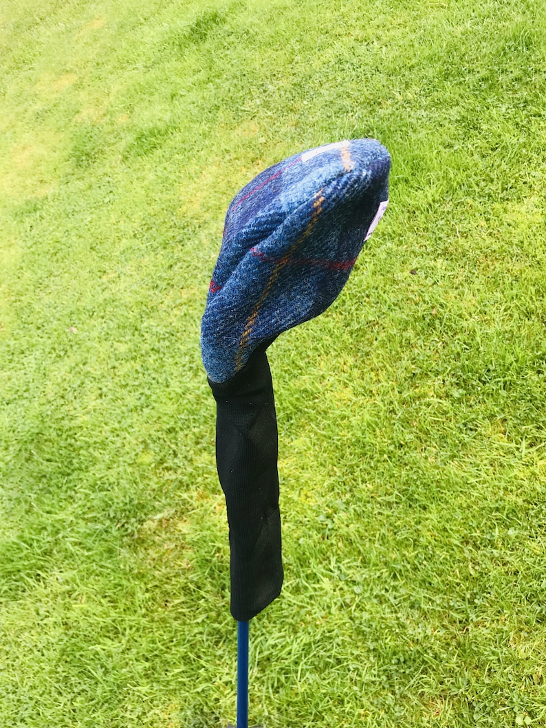 A Single Navy Blue Harris Tweed® Golf Head Cover Scottish Etsy