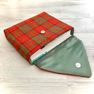 Harris Tweed® Bible Pouch Scottish Tweed Tech Sleeve Travel Laptop Protector Holy Book Cover Book Dust Cover image 6