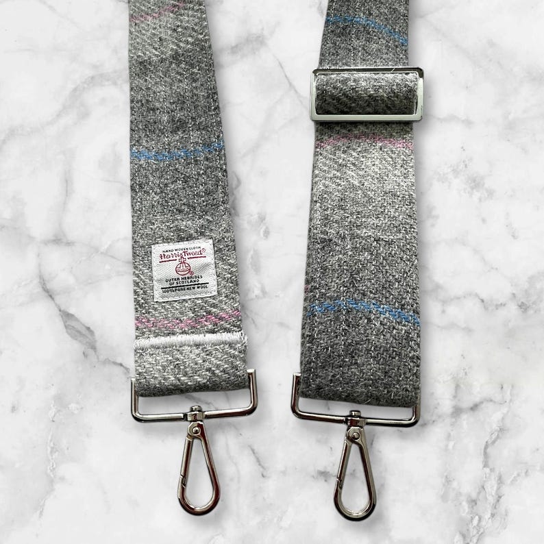 Correa para bolso Harris Tweed®: Bandolera ajustable de cuadros escoceses, 50 mm y 38 mm imagen 9
