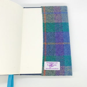 Harris Tweed® Bible Covers Scottish Tweed check tartan Bible dust cover Plaid Tweed Holy Book Protector image 3