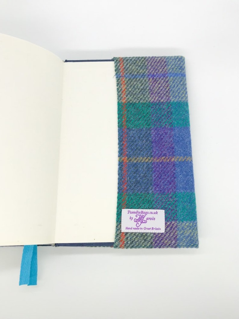 Harris Tweed® Bible Covers Scottish Tweed check tartan Bible dust cover Plaid Tweed Holy Book Protector image 3