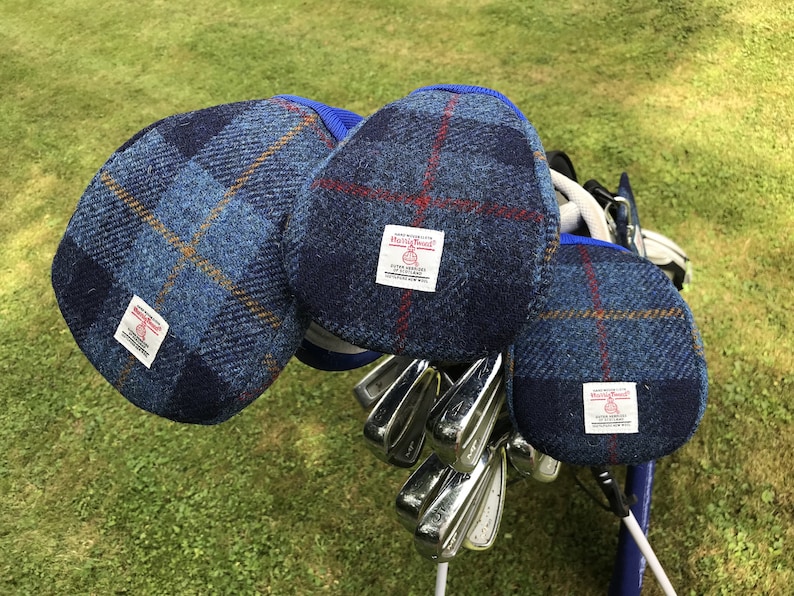 Set of 3 Harris Tweed® Golf Head Covers Small Medium Large Etsy