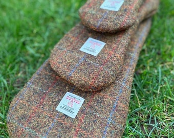 Set of 3 Harris Tweed® Golf Head Covers | Small Medium Large Scottish Tweed Golf Cover | Golf Driver Fairway Hybrid Protectors