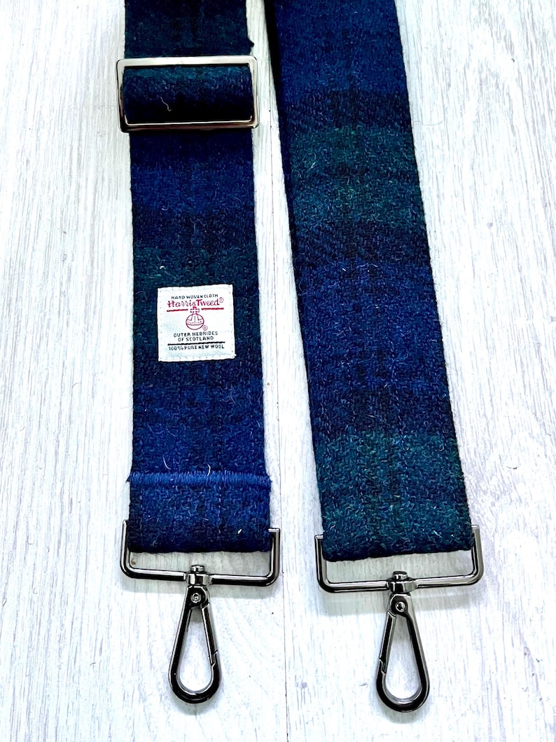 Correa para bolso Harris Tweed®: Bandolera ajustable de cuadros escoceses, 50 mm y 38 mm imagen 10