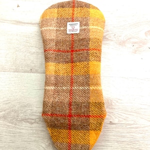 Funda para cabeza de driver de golf Harris Tweed®: protector de palos escocés extra largo de cuero sintético