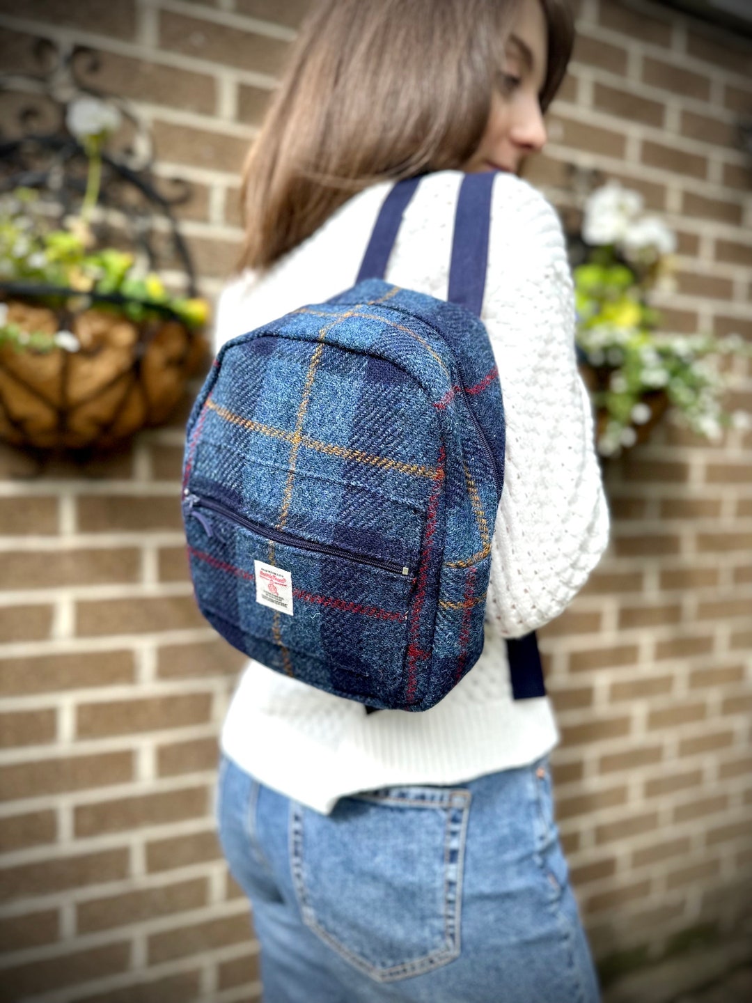 Harris Tweed® Rucksack Scottish Backpack Mini Travel Sling Back Pack