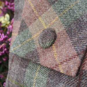 Schottische Harris Tweed® Einkaufstasche in braun grün kariert Karierte Tweed Tragetaschen Tartan Tweed Tasche Karo Tweed Umhängetasche Geschenk für Sie Bild 2