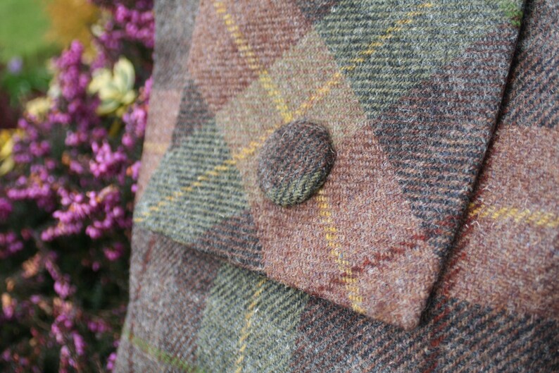 Schottische Harris Tweed® Einkaufstasche in braun grün kariert Karierte Tweed Tragetaschen Tartan Tweed Tasche Karo Tweed Umhängetasche Geschenk für Sie Bild 2