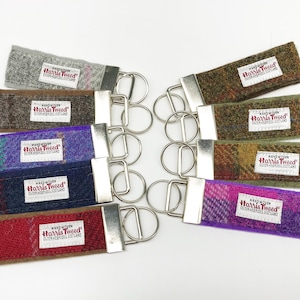 Fob clé écossais dans vérifié Harris Tweed® | Porte-clés Tweed New Home | Porte-clés tweed housewarming