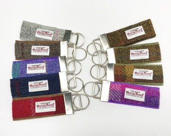 Scottish key fob in checked Harris Tweed® | Tweed New Home keychain | Tweed Housewarming keyring