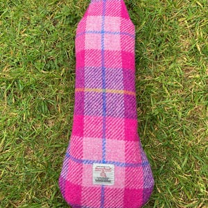 Funda para palos de golf Harris Tweed®: protector de madera de calle, piel sintética a cuadros escoceses