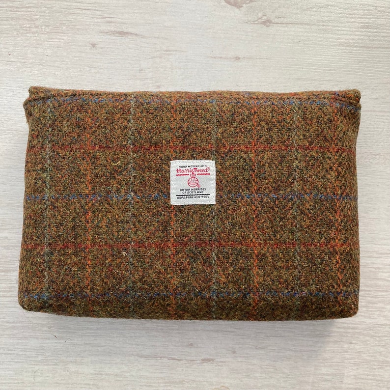 Harris Tweed® Bible Pouch Scottish Tweed Tech Sleeve Travel Laptop Protector Holy Book Cover Book Dust Cover image 4