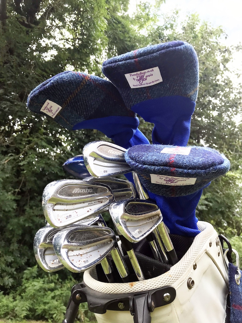 A Single Navy Blue Harris Tweed® Golf Head Cover Scottish Etsy UK
