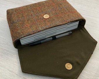 Harris Tweed® Bible Pouch | Scottish Tweed Tech Sleeve | Travel Laptop Protector | Holy Book Cover | Book Dust Cover