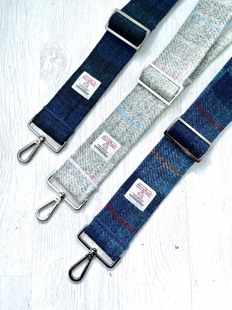 Correa para bolso Harris Tweed®: Bandolera ajustable de cuadros escoceses, 50 mm y 38 mm imagen 11