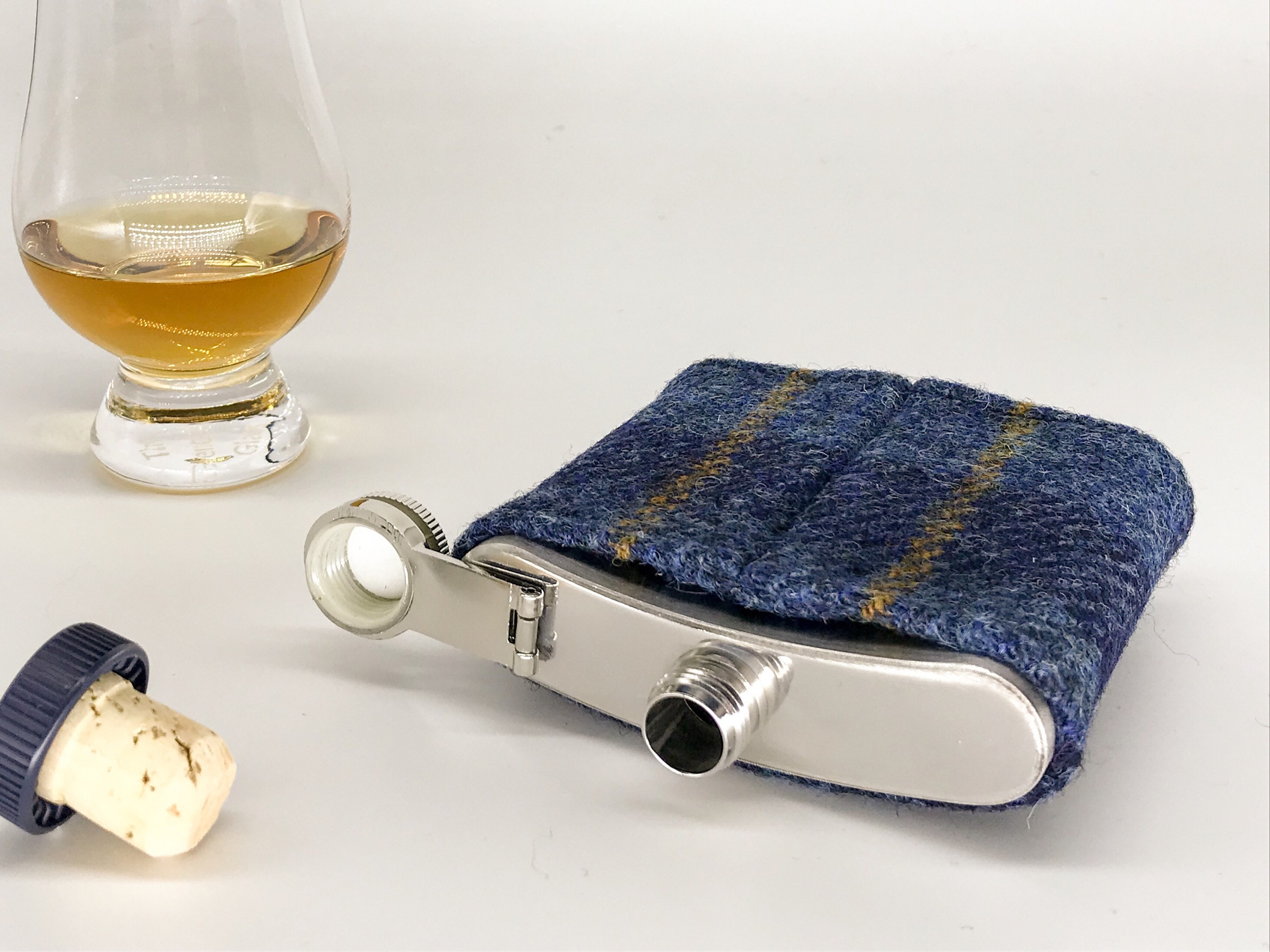 Flasque Harris Tweed 177 Ml En Acier Inoxydable - Cadeau élégant Pour Whisky, Rhum, Mariage, Camping