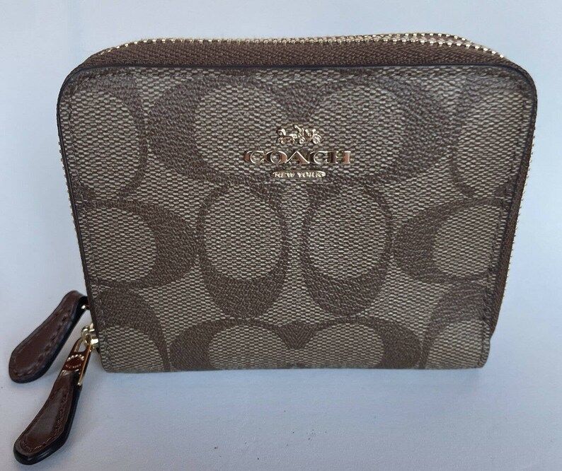 coach double zip around wallet